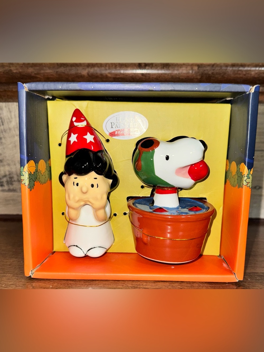 🥰 Halloween Peanuts Snoopy and Lucy Salt & Pepper Shakers Hand Painted New